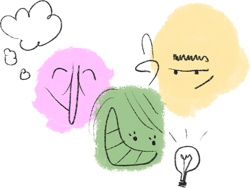 An illustrated group of writers